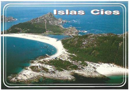 POSTAL A6729: Vista aerea de las Islas Cies