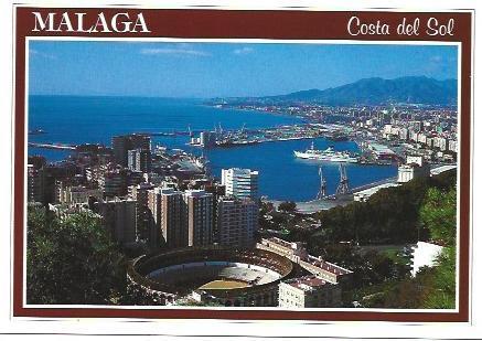 POSTAL A6699: Plaza de Toros y puerto de Malaga