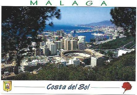 POSTAL A6694: Plaza de toros y puerto en Marbella