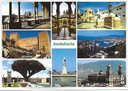POSTAL A6711: Vistas de las 8 capìtales de Andalucia