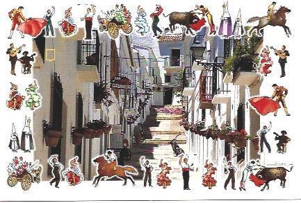 POSTAL A6710: Calle tipica de pueblo de la Costa del Sol