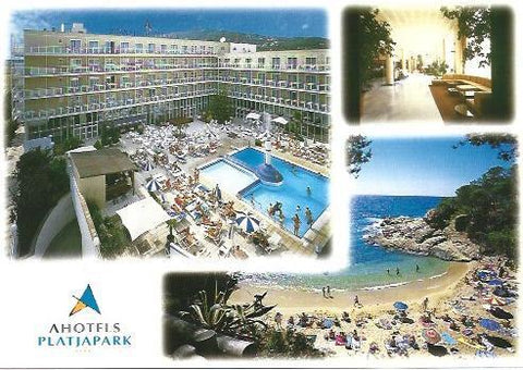 POSTAL A6821: Vista del Ahoteles Platjapark