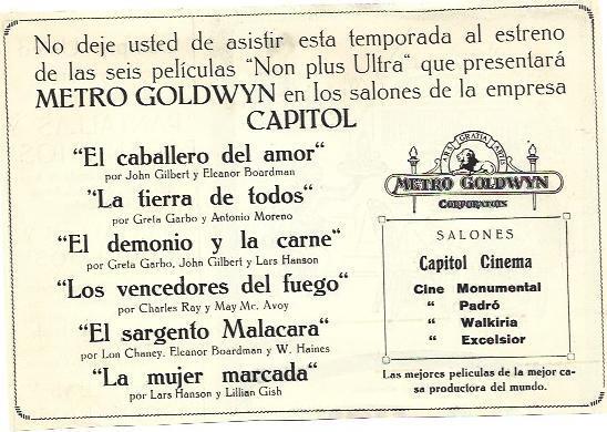LAMINA 39813: Estrenos de Metro Goldwyn en el Capitol