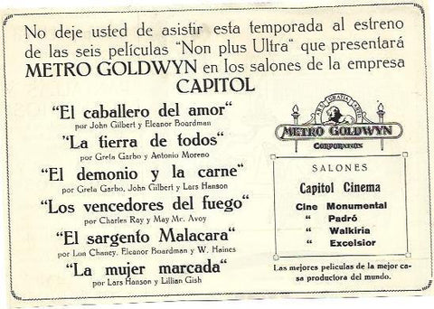 LAMINA 39813: Estrenos de Metro Goldwyn en el Capitol