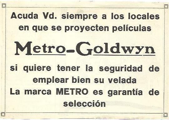 LAMINA 39814: Publicidad de Metro Goldwyn