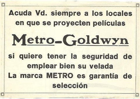 LAMINA 39814: Publicidad de Metro Goldwyn