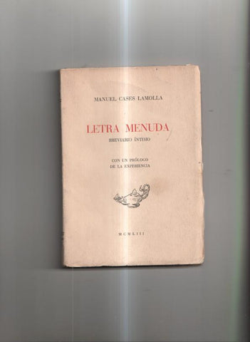 Letra Menuda. Breviario intimo