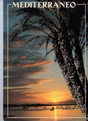POSTAL PV13283: El sol enciende el horizonte en el Mediterrano