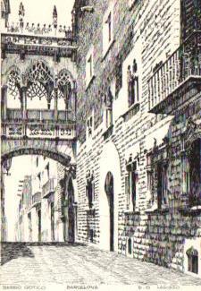 POSTAL PV13217: Barrio Gotico de Barcelona 