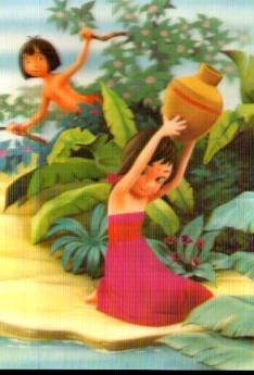 POSTAL PV13202: Shanti y Mowgli en la selva