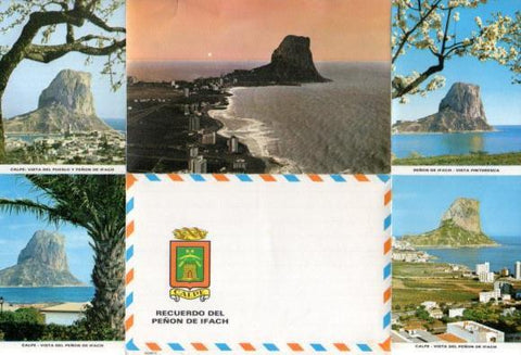 POSTAL PV13232: Recuerdo del Peñon de Ifach. Sobre postal 