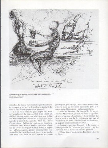 LAMINA V50238: Salvador Dali. Il·lustracio per La Vida Secreta de Salvador Dali