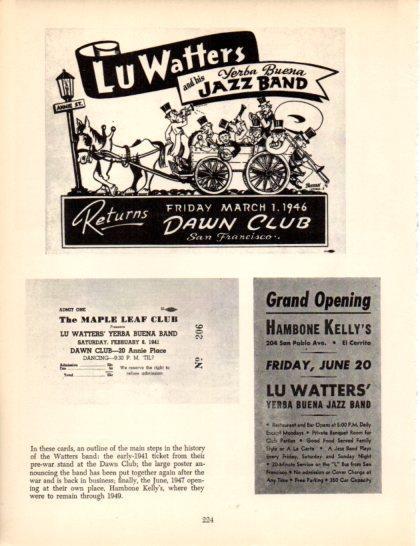 LAMINA V50275: Cards of the main steps in the history of the Watters band