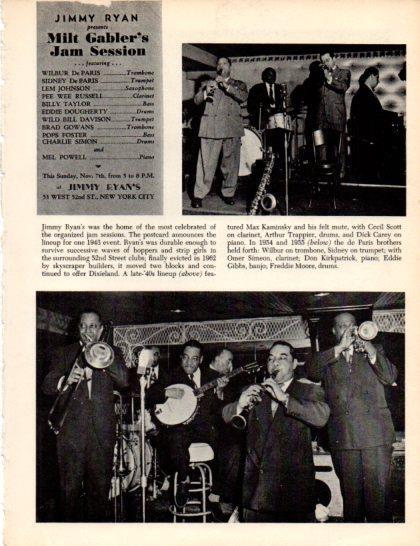 LAMINA V50264: The Paris brothers in Jimmy Ryan's, 1954 - 1955