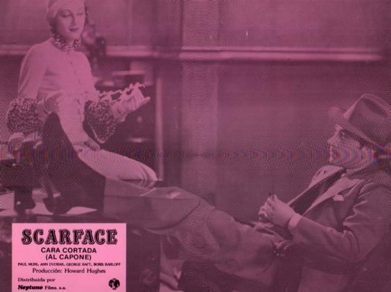 LAMINA V50417: Scarface cara cortada, Al Capone. Paul Muni, Ann Dvorak y George Raft. Nº 7