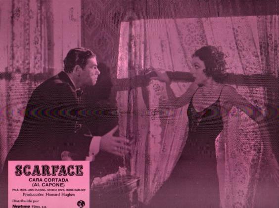 LAMINA V50416: Scarface cara cortada, Al Capone. Paul Muni, Ann Dvorak y George Raft. Nº 6