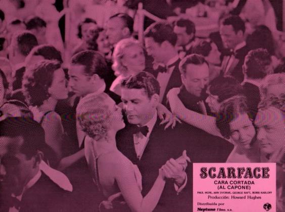 LAMINA V50418: Scarface cara cortada, Al Capone. Paul Muni, Ann Dvorak y George Raft. Nº 8