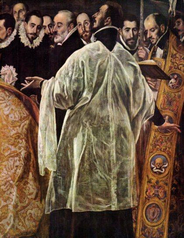 LAMINA V50405: Entierro del Conde Orgaz, fragmento por El Greco