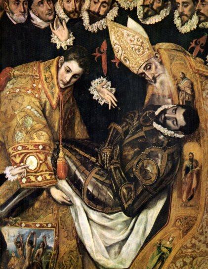 LAMINA V50404: Entierro del Conde Orgaz, fragmento por El Greco