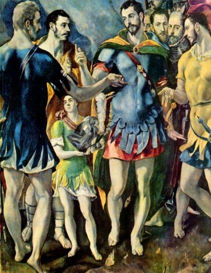 LAMINA V50400: Martirio de San Mauricio, fragmento por El Greco