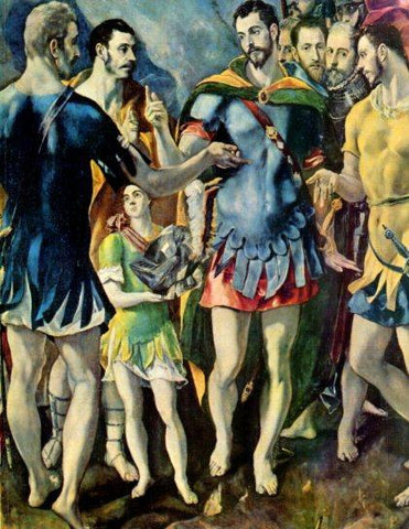 LAMINA V50400: Martirio de San Mauricio, fragmento por El Greco