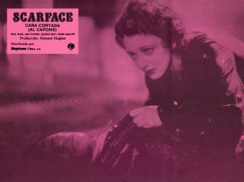 LAMINA V50419: Scarface cara cortada, Al Capone. Paul Muni, Ann Dvorak y George Raft. Nº 9
