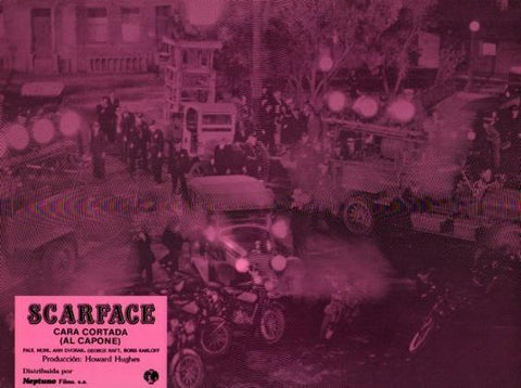 LAMINA V50420: Scarface cara cortada, Al Capone. Paul Muni, Ann Dvorak y George Raft. Nº 10