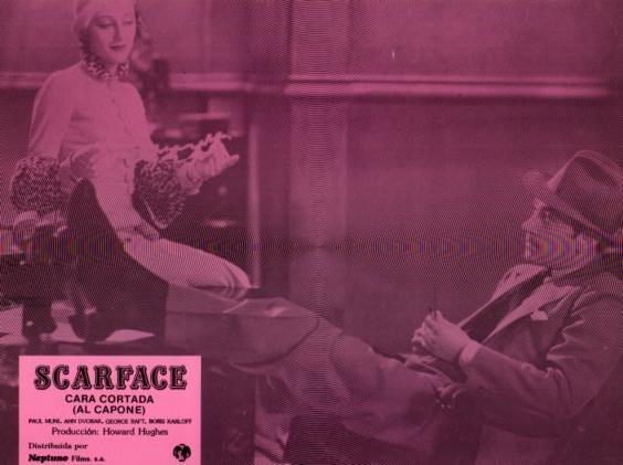 LAMINA V50421: Scarface cara cortada, Al Capone. Paul Muni, Ann Dvorak y George Raft. Nº 11