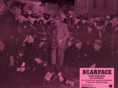 LAMINA V50425: Scarface cara cortada, Al Capone. Paul Muni, Ann Dvorak y George Raft. Nº 15