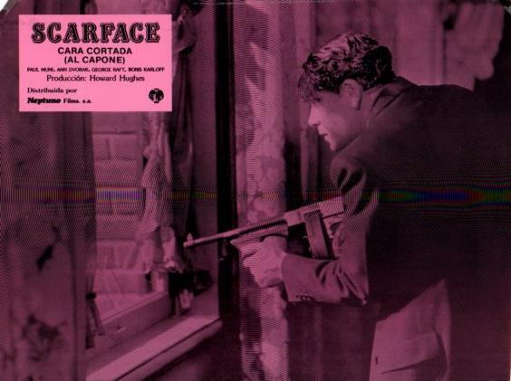 LAMINA V50423: Scarface cara cortada, Al Capone. Paul Muni, Ann Dvorak y George Raft. Nº 13