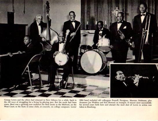 LAMINA V50389: George Lewis and His ragtime band in 1954