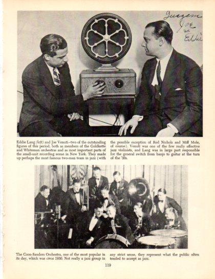 LAMINA V50375: Eddie Lang with Joe Venuti and The Coon Sanders Orchestra 1930s