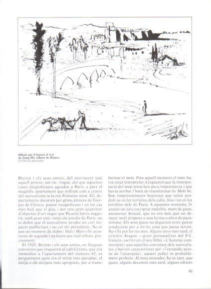 LAMINA V50216: S. Dali. Dibuix per il·lustrar el text de Josep Pla Obres de Museu