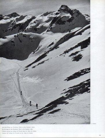 LAMINA V50133: Austria. Esquiadores hacia el refugio de Dresden en Alpes de Stubai