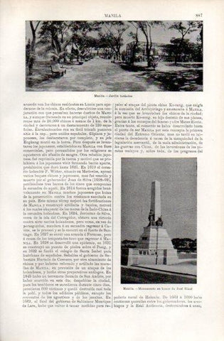 LAMINA V49948: Jardin botanico y monumento a Jose Rizal en Manila