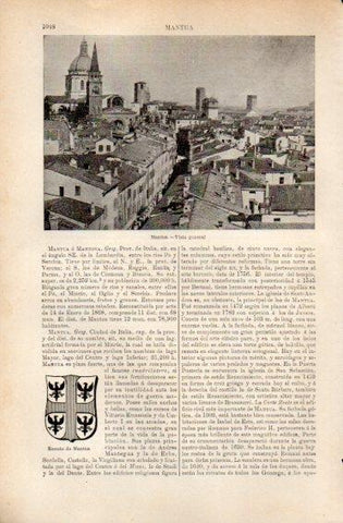 LAMINA V49999: Vista general de Mantua, Italia