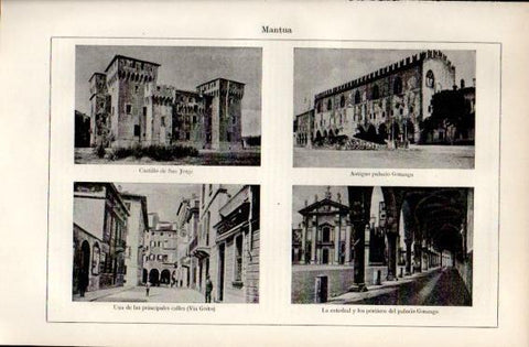LAMINA V49986: Vistas varias de Mantua, Italia