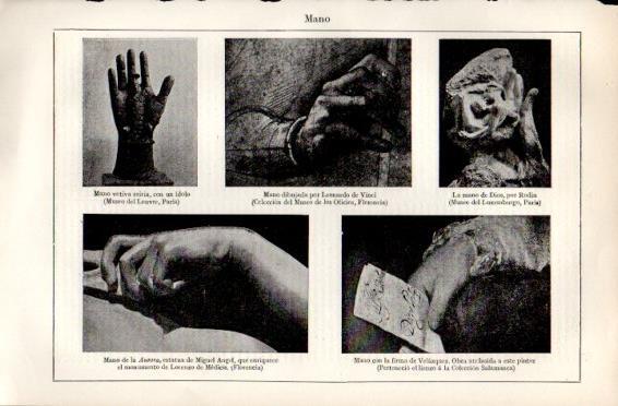 LAMINA V49983: Pinturas varias sobre la mano