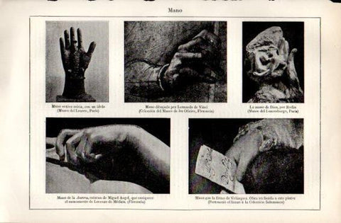 LAMINA V49983: Pinturas varias sobre la mano