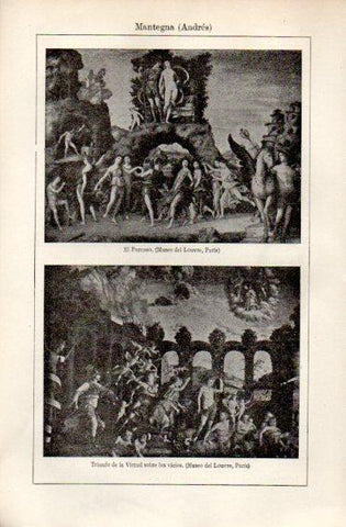 LAMINA V49978: El Parnaso y Triunfo de la Virtud por A. Mantegna