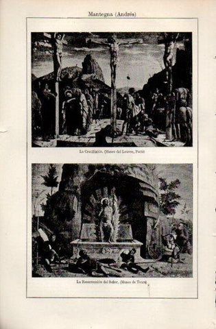 LAMINA V49976: La Crucifixion y La Resurreccion del Señor por A. Mantegna
