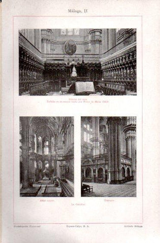 LAMINA V49909: Interior de la catedral de Malaga