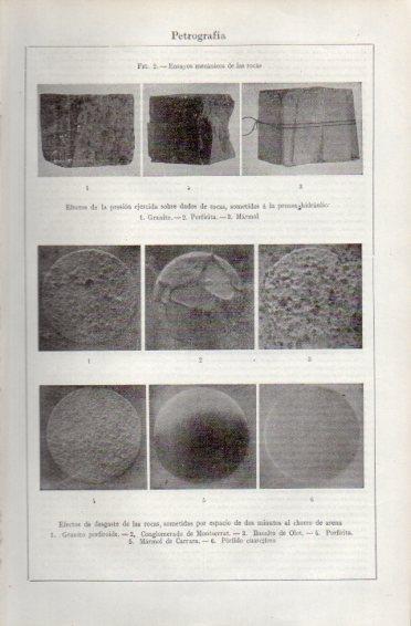 LAMINA V49903: Petrografia. Desgaste de las rocas sometidas al chorro de arena