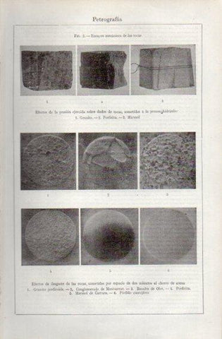 LAMINA V49903: Petrografia. Desgaste de las rocas sometidas al chorro de arena