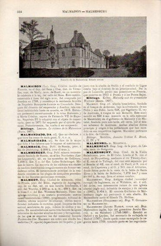 LAMINA V49899: Palacio de Malmaison, Francia