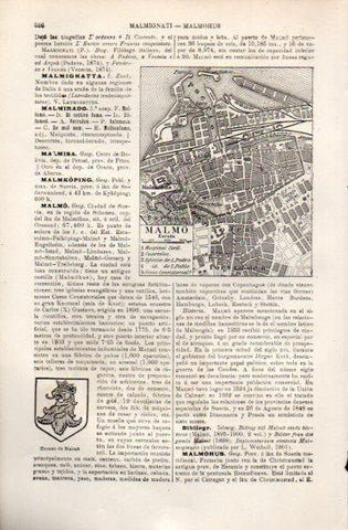 LAMINA V49898: Plano de Malmo, Suecia