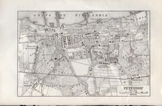 LAMINA V49917: Mapa de Peterhof, Rusia