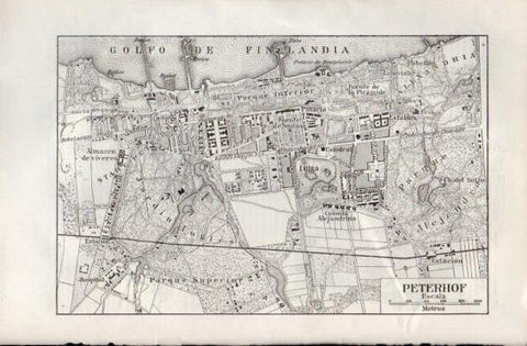 LAMINA V49917: Mapa de Peterhof, Rusia