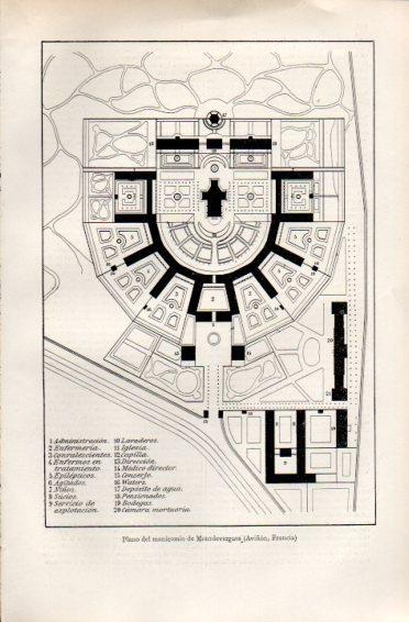 LAMINA V49931: Plano del manicomio de Montdevergues en Aviñon