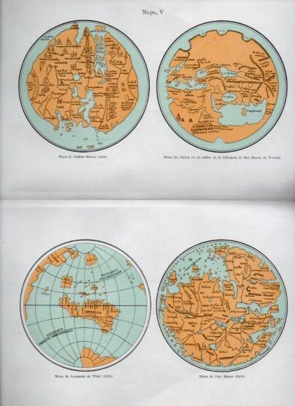 LAMINA V50089: Mapas de A. Blanco 1434, de Vinci 1515 y fray Mauro 1459